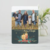 ヴィンテージクリスマスキャンドルフォトホリデーカード 招待状 (スタンド正面)