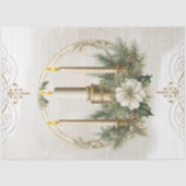 ヴィンテージクリスマスキャンドルフローラエフェメラデクページ 薄葉紙 (正面)