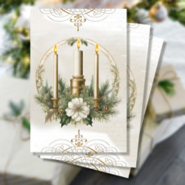 ヴィンテージクリスマスキャンドルフローラエフェメラデクページ 薄葉紙