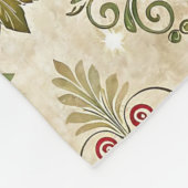 ヴィンテージクリスマスキャンドル&オーナメントモノグラム フリースブランケット (角)