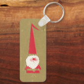 ヴィンテージクリスマスキュートサンタクロース格言オン金ゴールド キーホルダー (裏面)