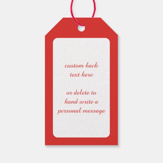 ヴィンテージクリスマスキュートサンタクロース格言オン金ゴールド ギフトタグ (裏面)