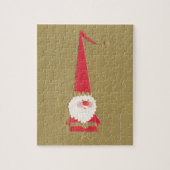 ヴィンテージクリスマスキュートサンタクロース格言オン金ゴールド ジグソーパズル (縦)