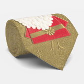 ヴィンテージクリスマスキュートサンタクロース格言オン金ゴールド ネクタイ (ロール)