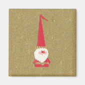 ヴィンテージクリスマスキュートサンタクロース格言オン金ゴールド マグネット (正面)