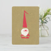 ヴィンテージクリスマスキュートサンタクロース格言オン金ゴールド 招待状 (スタンド正面)