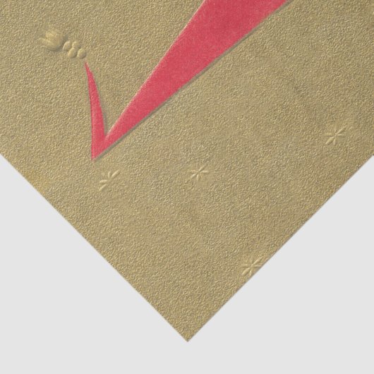 ヴィンテージクリスマスキュートサンタクロース格言オン金ゴールド 薄葉紙 (詳細)