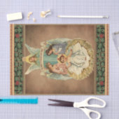 ヴィンテージクリスマスキリストと天使の誕生 薄葉紙 (クラフト)