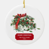 ヴィンテージクリスマスギフトホリデー セラミックオーナメント (裏面)
