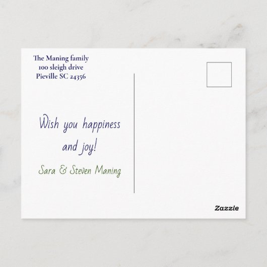 ヴィンテージクリスマスギフトボックス金ゴールドグリッター女 ポストカード (裏面)