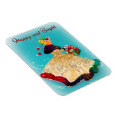 ヴィンテージクリスマスギフトボックス金ゴールドグリッター女 マグネット (右側)