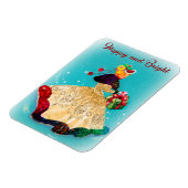 ヴィンテージクリスマスギフトボックス金ゴールドグリッター女 マグネット (左側)