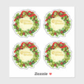 ヴィンテージクリスマスギフトラベル4私からあなたへのラベル シール (シート)