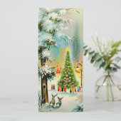 ヴィンテージクリスマスギャザリングのまわりにツリー シーズンカード (スタンド正面)