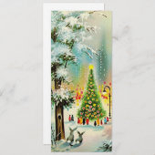 ヴィンテージクリスマスギャザリングのまわりにツリー シーズンカード (正面/裏面)