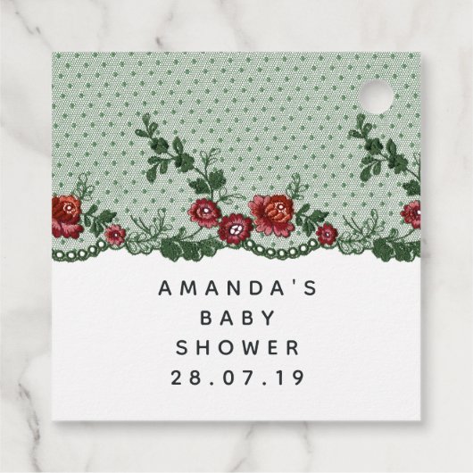 ヴィンテージクリスマスギルデッドグランジハーレクイン フェイバータグ (裏面)