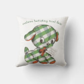 ヴィンテージクリスマスギンガムパピードッグぬいぐるみ動物 クッション (裏面)