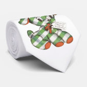 ヴィンテージクリスマスギンガムパピードッグぬいぐるみ動物 ネクタイ (ロール)