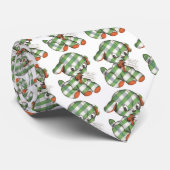 ヴィンテージクリスマスギンガムパピードッグぬいぐるみ動物 ネクタイ (ロール)