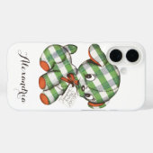 ヴィンテージクリスマスギンガムパピードッグぬいぐるみ動物 Case-Mate iPhoneケース (裏面 (横))