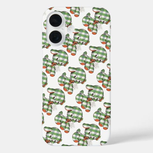 ヴィンテージクリスマスギンガムパピードッグぬいぐるみ動物 Case-Mate iPhoneケース (裏面)