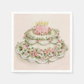 ヴィンテージクリスマスクイーンオブケーキナプキンス スタンダードカクテルナプキン (正面)