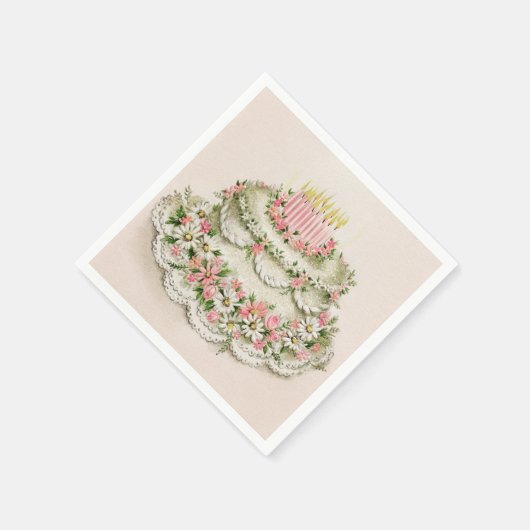 ヴィンテージクリスマスクイーンオブケーキナプキンス スタンダードカクテルナプキン (角)