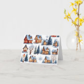 ヴィンテージクリスマスクオリティントスモールタウンヴィレッジ空白の カード (黄色い花)