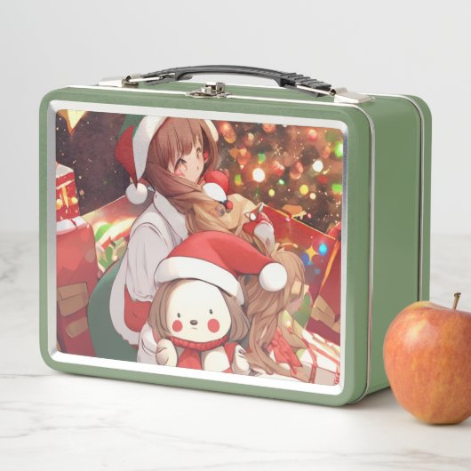 ヴィンテージクリスマスクッキー錫、クリスマス弁当箱 メタルランチボックス (インサイチュ)