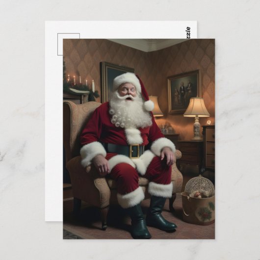 ヴィンテージクリスマスクリーピーサンタ ポストカード (正面/裏面)