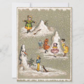 ヴィンテージクリスマスクリーミー雪だるま シーズンカード (正面)
