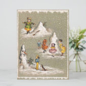 ヴィンテージクリスマスクリーミー雪だるま シーズンカード (スタンド正面)