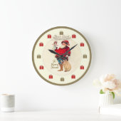 ヴィンテージクリスマスクロック – サンタと人形 ラージ壁時計 (ホーム)