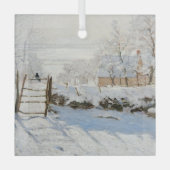 ヴィンテージクリスマスクロード・モネのマグピー ガラスオーナメント (正面)