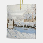 ヴィンテージクリスマスクロード・モネのマグピー セラミックオーナメント (左)