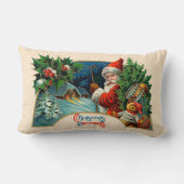 ヴィンテージクリスマスグリーティノグピロー ランバークッション (裏面)