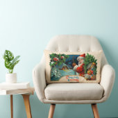 ヴィンテージクリスマスグリーティノグピロー ランバークッション (椅子)