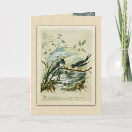 ヴィンテージクリスマスグリーティングアンティーククリスマスバード シーズンカード