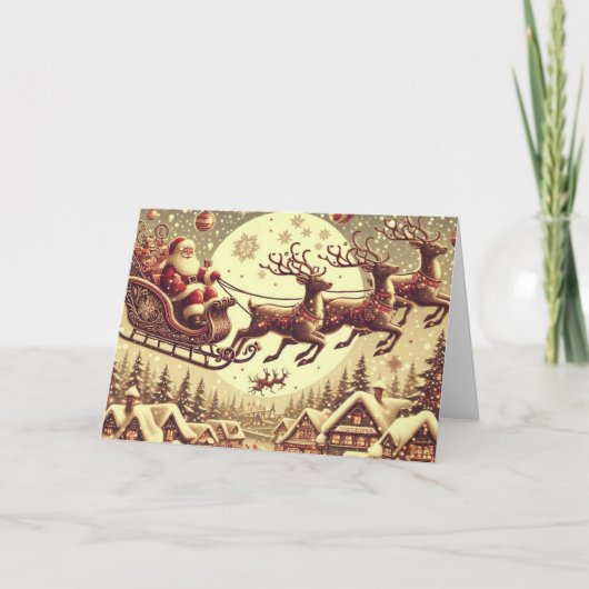 ヴィンテージクリスマスグリーティングカード シーズンカード (正面)