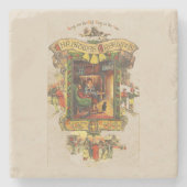 ヴィンテージクリスマスグリーティングコースター ストーンコースター (正面)