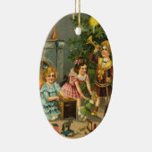 ヴィンテージクリスマスグリーティングツリーオーナメント セラミックオーナメント (右)