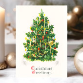 ヴィンテージクリスマスグリーティングツリーホリデーポストカード シーズンポストカード