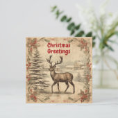 ヴィンテージクリスマスグリーティングディアー シーズンカード (スタンド正面)