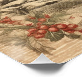 ヴィンテージクリスマスグリーティングディアー ポスター (コーナー)