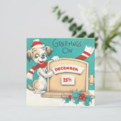 ヴィンテージクリスマスグリーティングドッグ シーズンカード (スタンド正面)