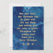 ヴィンテージクリスマスグリーティングバーズホリーフェイク金ゴールド ノートカード (裏面)