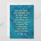 ヴィンテージクリスマスグリーティングバーズホリーフェイク金ゴールド ノートカード (裏面)