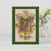 ヴィンテージクリスマスグリーティングパーティの招待状 招待状 (スタンド正面)