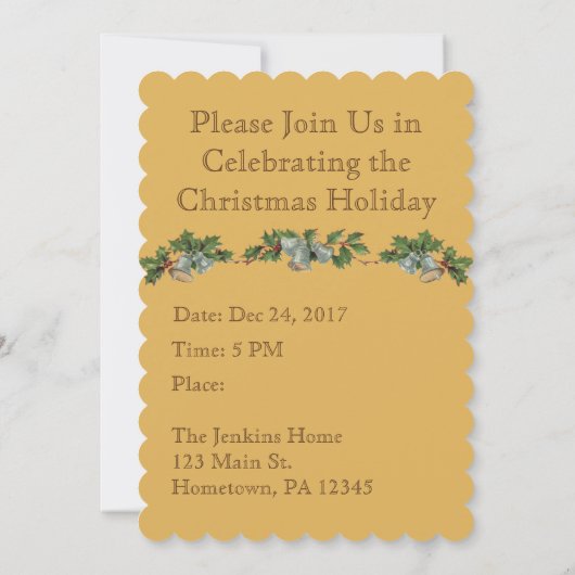 ヴィンテージクリスマスグリーティングパーティー招待状 招待状 (裏面)
