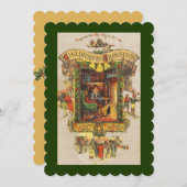 ヴィンテージクリスマスグリーティングパーティー招待状 招待状 (正面/裏面)